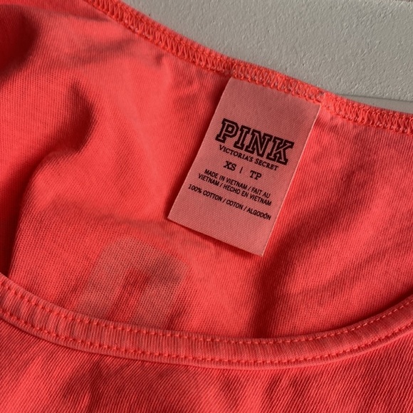Victoria Secret Pink “We Run this Beach” Tank Top Florescent Orange XS - Picture 4 of 4